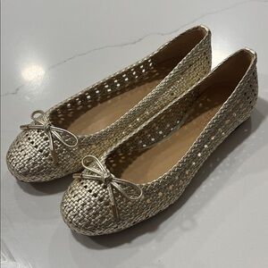 Talbots Olympia Open-Weave Metallic Ballet Flats size 8.5